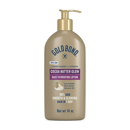 Gold Bond Cocoa Butter Glow Daily Hydrating Lotion, 14 oz.