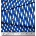 thumbnail image 2 of Soimoi Blue Cotton Voile Fabric Leaves & Floral Stripe Print Fabric by Yard 42 Inch Wide, 2 of 3