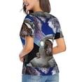 thumbnail image 2 of Goofa Astronaut in Outer Space Pattern Women's Slim-Fit Short-Sleeve V-Neck T-Shirt,Classic-Fit Short-Sleeve V-Neck T-Shirt-3X-Large, 2 of 5