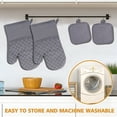 thumbnail image 4 of SUGARDAY Silicone Pot Holders Heat-Resistant Oven Mitts Hot Pads for Kitchen Baking Cooking Non-Slip Gloves Grey 4pcs, 4 of 7