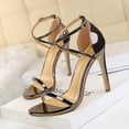 thumbnail image 2 of Zapatos de tacón superalto para mujer, sandalias con tiras cruzadas huecas, a la moda, sexys, para club nocturno, verano, zapatos de mujer, 2 of 5
