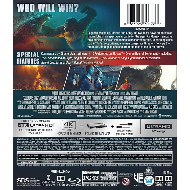 Warner Home Video: Godzilla Vs. Kong Movie (4K Ultra HD, Blu