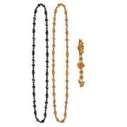 Beistle 00147 2 Count Assorted, 36-Inch, Black and Orange Halloween Beads