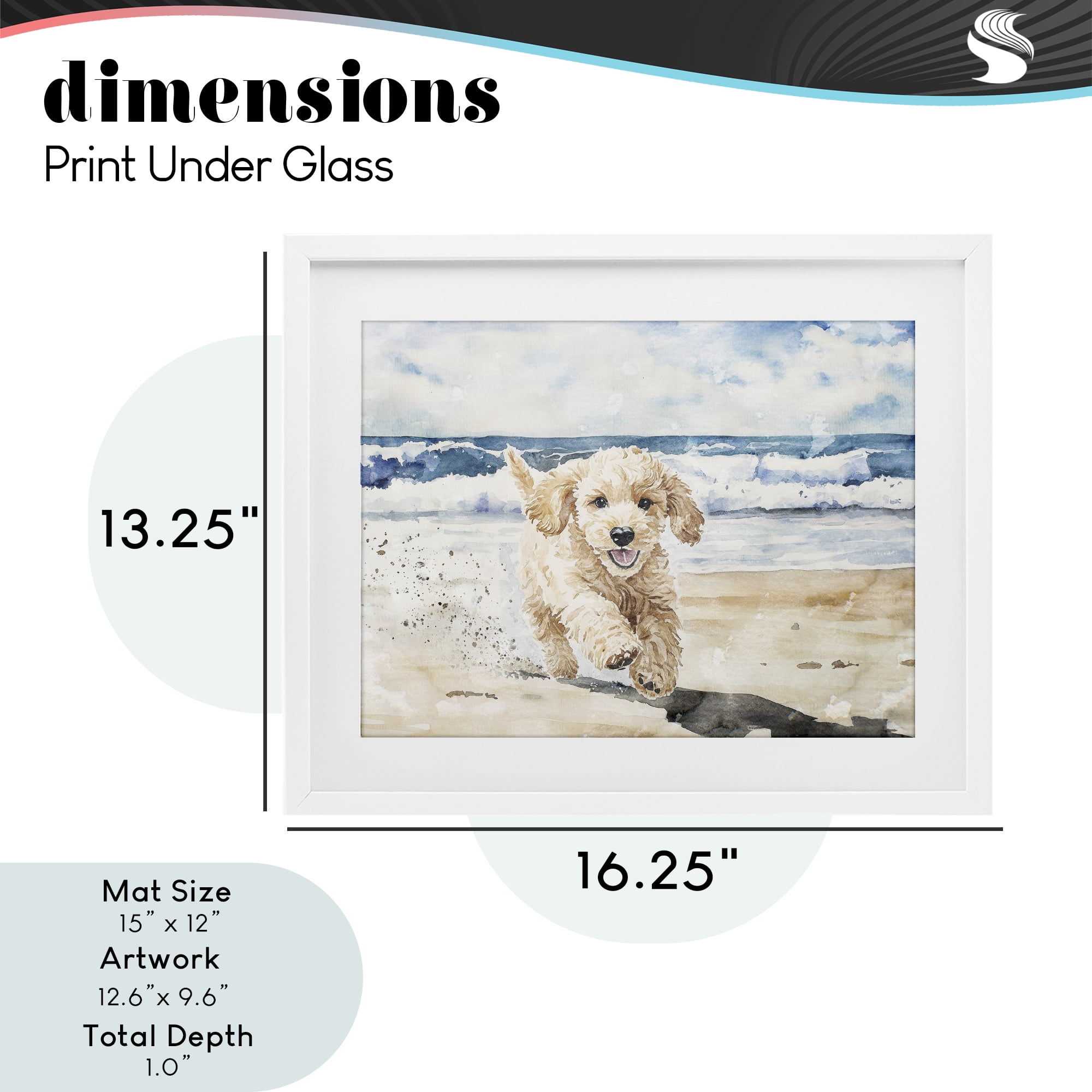 Stupell Industries Ocean's Best Friend Pup White Framed Print Under Glass, design by Svetlana Aleynikova