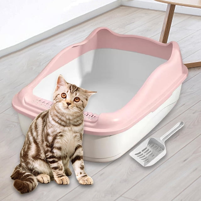 Bandeja de arena para gatos Salvador inodoro semicerrado 22x15x7.8 Rosa