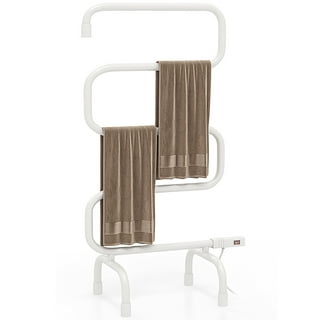 Costway 10 Bar Towel Warmer Wall Mounted Electric Heated Towel Rack w/  Built-in Timer 