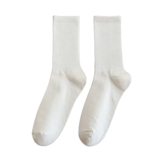 Crew Socks for Women, Solid Color Medium Tube Socks Light Thin Spring Summer Multi Colored Four Season Soft Socks, Fall Winter Fashion Accessories