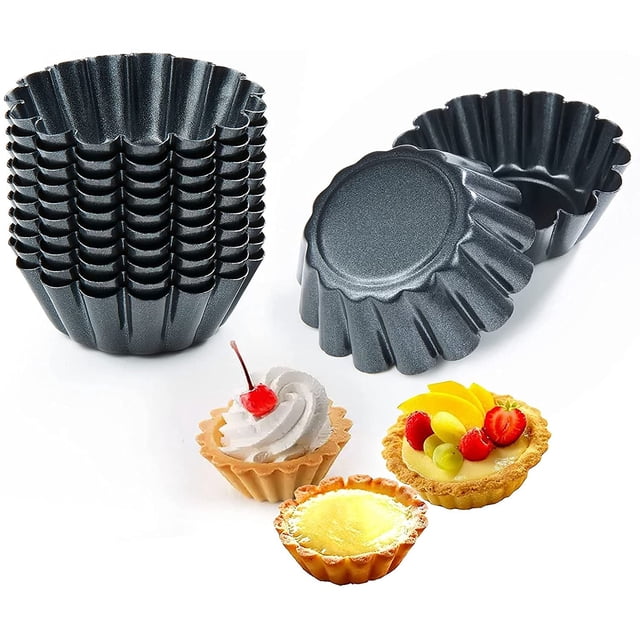 Moldes para tartas, 12 moldes para tartas de huevo de acero al carbono, tazas para hornear reutilizables, utensilios para hornear antiadherentes, herramientas para hornear en la cocina oso de fresa Electrónica