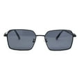 thumbnail image 2 of Classic Dimensional Metal Rim Rectangle Dad Fashion Sunglasses All Black, 2 of 4