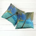 thumbnail image 6 of Ambesonne Tropical Throw Pillow Cover 2 Pack, Palm Trees Sea Beach, 24", Turquoise Blue, 6 of 7