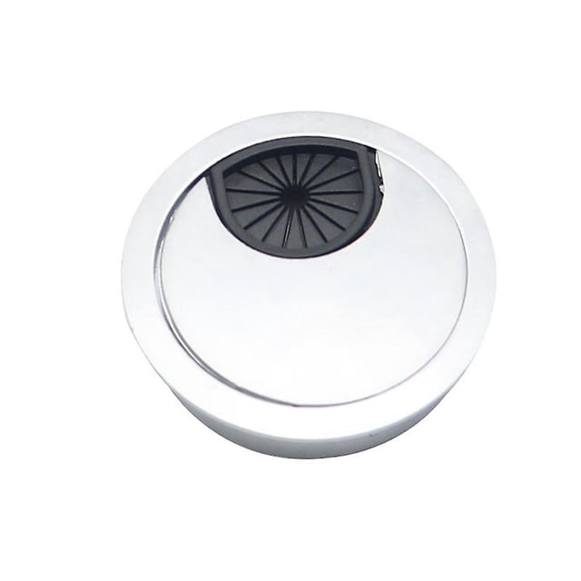 Juego De 2 Pasacables Redondos Empotrables, Diseño De Cable De Alambre De Metal De Acero Cepillado, Almacenamiento De Cable Para Mesa De Oficina De Diámetro 60 Mm - Silver Pearl Chrome Banba ZefeiWu 8390615086929