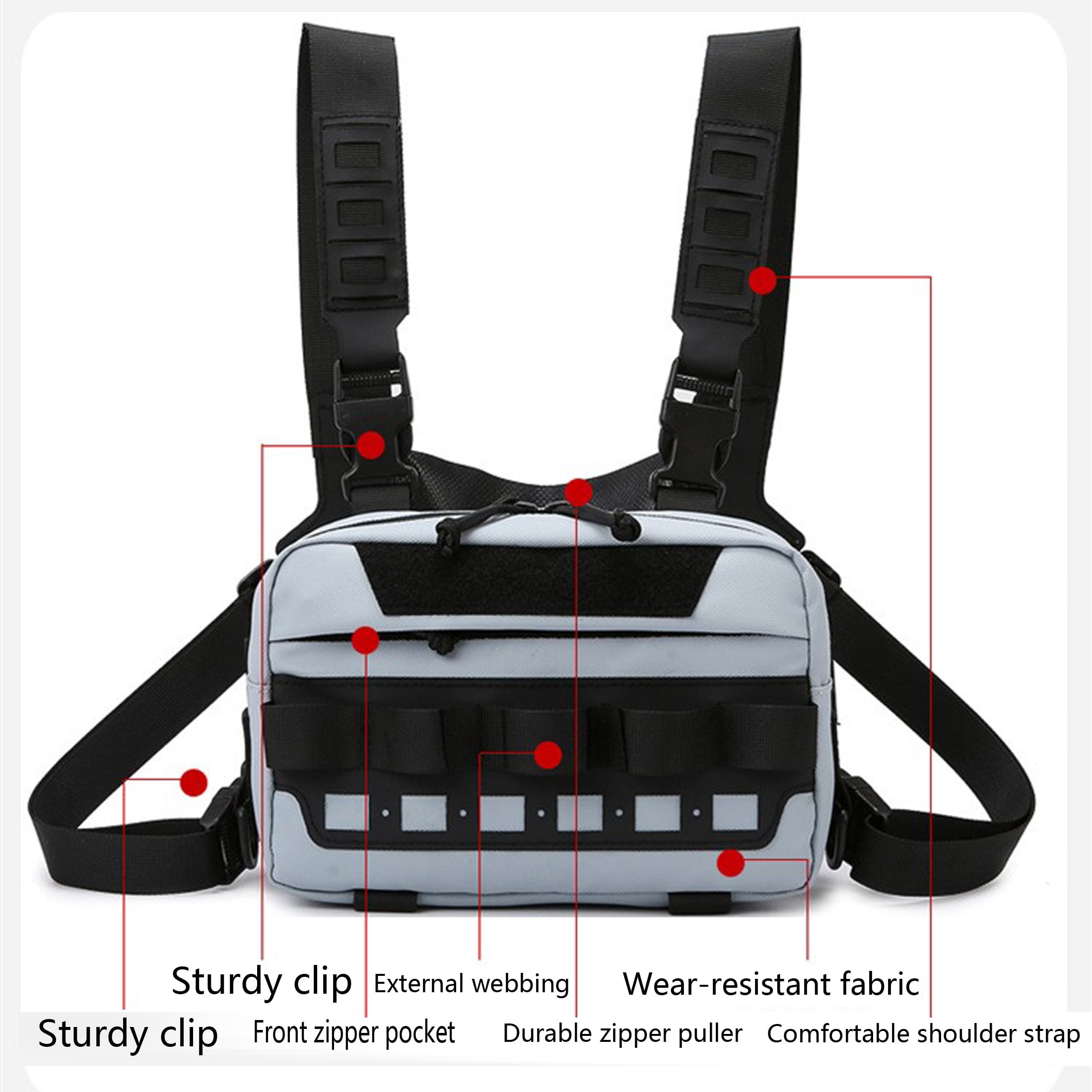 New Fishing Chest Bag, Multifunctional Camouflage Fishing and Cycling Crossbody Bag, Outdoor Sports Vest Waist Bag with Molle System