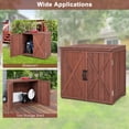 thumbnail image 6 of YYAo Garden Sheds, Oversized Tool Sheds,2.5 x 2 Feet Outdoor Wooden Storage Cabinet with Double Doors-Brown, 6 of 8