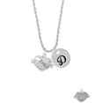 thumbnail image 2 of Delight Jewelry Silvertone Love Banner on Clear Crystal Heart Silvertone Script Initial Disc - D - Charm Necklace, 20"+3", 2 of 4