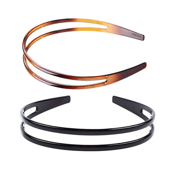 Luxshiny 6Pcs Anti Slip Double Row Headband Chic Hair Hoop with Gorgeous Colors for Parties