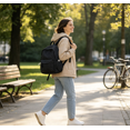 thumbnail image 5 of Polka Dot Casual Nylon Daypack, Large Capacity Lightweight Fashion Backpack for Travel Outdoor Daily Commute, 5 of 9