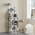 thumbnail image 2 of Yaheetech 67.1" H Large Cat Tree with 2 Big Condos and 1 Basket, Light Gray, 2 of 6