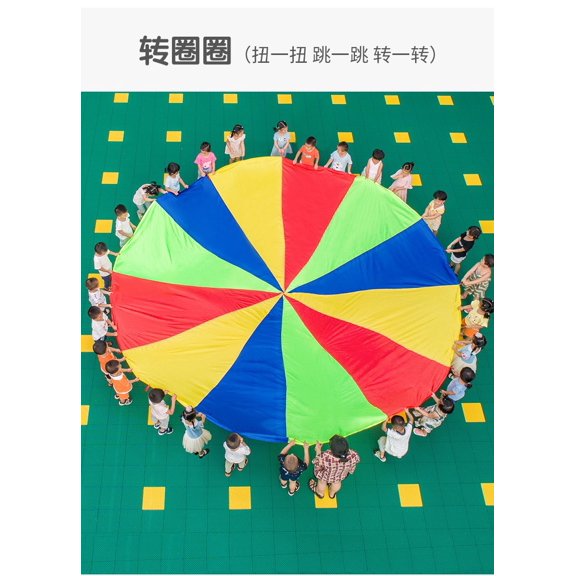 Outdoor Kids Cooperative Game Toy Kids Play Umbrella Toy Tent Game With 8 Handles For Children Gymnastics Kindergarten Outdoor Props Playground Activities