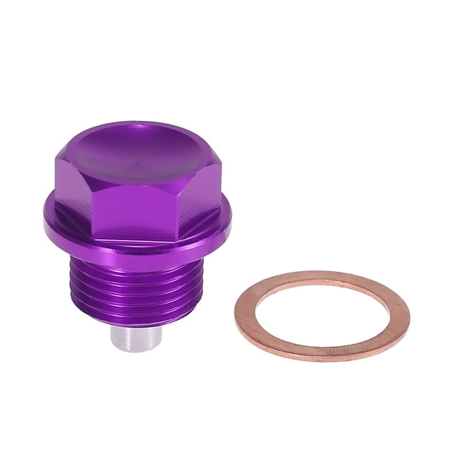 1 Juego M18 x 1,5 Tornillo Magnético Aceite Drenaje Tapón Sumidero Drenaje Tuerca Violeta
