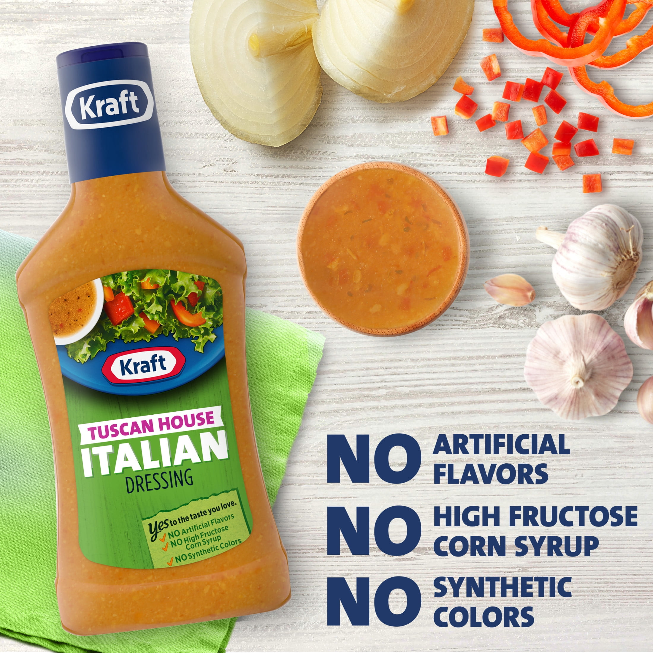 (6 pack) Kraft Tuscan House Italian Dressing, 16 fl oz Bottle