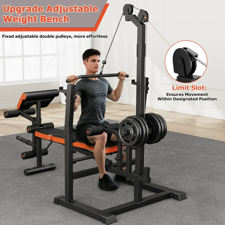 GIKPAL 800lbs 10-in-1 Multi-Function Adjustable Weight Bench Set