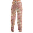 thumbnail image 3 of Women's Casual Fashion Christmas Pajama Pants, Long Sleepwear Trousers for Sports and Home Use, Comfortable and Soft Material for Nightwear and Lounging,Pink,3XL, 3 of 6