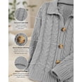 thumbnail image 6 of Womens Chunky Cable Knit Cardigan, Button Front Long Sleeve Sweater for Casual Wear, 6 of 9