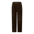 thumbnail image 5 of Buigttklop Pants for Women 2024 Women'S Elastic-Waist Drawstring Corduroy Pants with Solid Color Pocket, 5 of 6