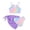 Purple, variant on TAIAOJING Summer Child Girls Bikini Swim Wear Bright Colorful Printed Front Side Straps Style Backless Tops Swimsuit Pool Beachwear With Detachable Bottom Matching Outer Skirt 3PCS Set Boho 5-6Y