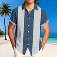 thumbnail image 7 of Hfnxid Mens Summer Button Down Shirt Big and Tall Short Sleeve Shirts Color Block Work Tshirt Summer Cuba Beach Tee, 7 of 7