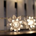 thumbnail image 5 of RV Guirnalda de luces con pilas de 6 m, 40 LED, lámpara de hadas de loto, temporizador de 8 modos, guirnalda interior de flores de goma suave para niños, dormitorio, fiesta, boda, decoración de jardín (blanco cálido) Rojo Verde, 5 of 5
