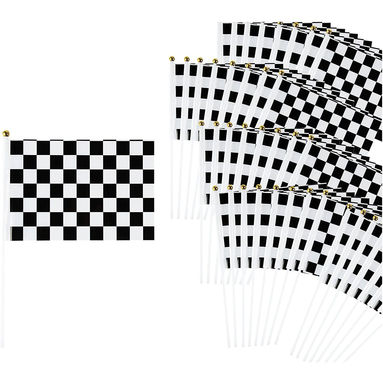18 pack Black & White Chequer Check Flag Grand Prix Car Racing Party Napkins 