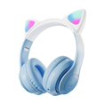 thumbnail image 1 of Cute Cat Gradient Wireless Headsets LED Light Bluetooth Headphones with Mic Kids Stereo Phone Music Game Headset Blue, 1 of 5