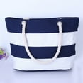 thumbnail image 4 of Vikakiooze Tropical Summer Striped Beach Bag For Women Tote Bags Reusable Grocery Shoulder Bag With Zipper Pocket, 4 of 8