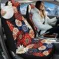 thumbnail image 2 of Uorisanigo Car Seat Covers, 2 pcs Front Auto Cushion Cover, Fluffy Boho Flower Print Bucket Seat Cover for Auto Interior Accessories with Soft Fuzzy Non-Slip, 2 of 7