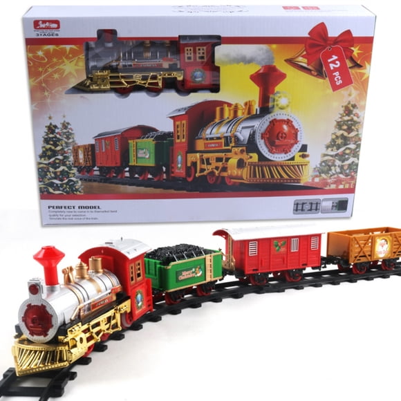 Juego De Tren Eléctrico De Navidad Para Niños, Tren De Ferrocarril Eléctrico Con Luz Y Sonido, Decoración De Árbol De Navidad Para El Hogar, Regalo Para Niños matsuzay HA038082-00