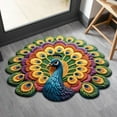 thumbnail image 3 of 40x40cm Crystalline Velvet Quick-Dry Non-Slip Bath Mat with Peacock Design, Unique Shape for Bathroom and Kitchen Decorative Use, 3 of 8