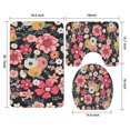 thumbnail image 3 of Multicolored Pioneer Flower Bathroom Rugs Sets 3 Piece,Toilet Cover Set,Absorbent Non Slip Bathroom Mats Sets with U-Shaped Contour Rug Toilet Rug Set, 3 of 5