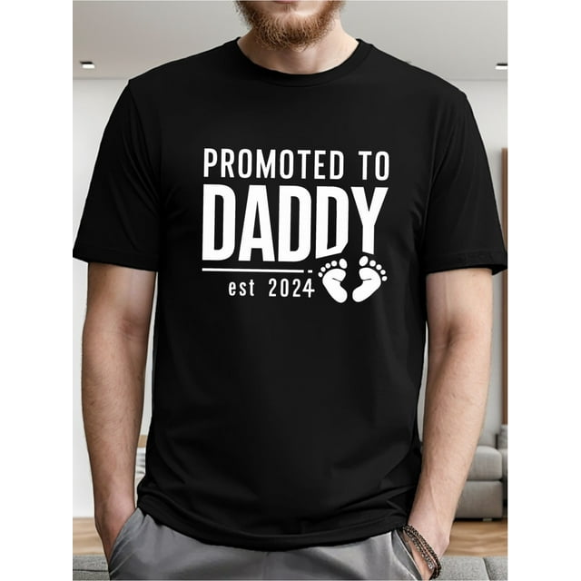 1 pieza, camiseta 100% algodón, promocionada a Papá Camiseta de manga corta para hombre Camiseta de verano top, Camisetas de ocio