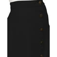 thumbnail image 4 of Women's Cotton A-line Button Front High Waist Front Slit Knee Length Skirt, Color : Black, Size: M, 4 of 5