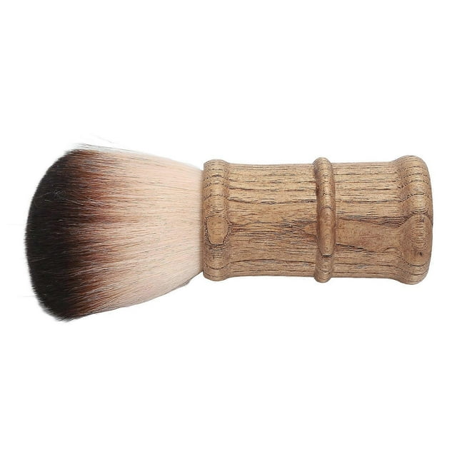 Hair Cutting Neck Dust Brush Home Salon Barber Fiber Hair Wooden Handle Face Neck Hair Dust Cleaning Brush
