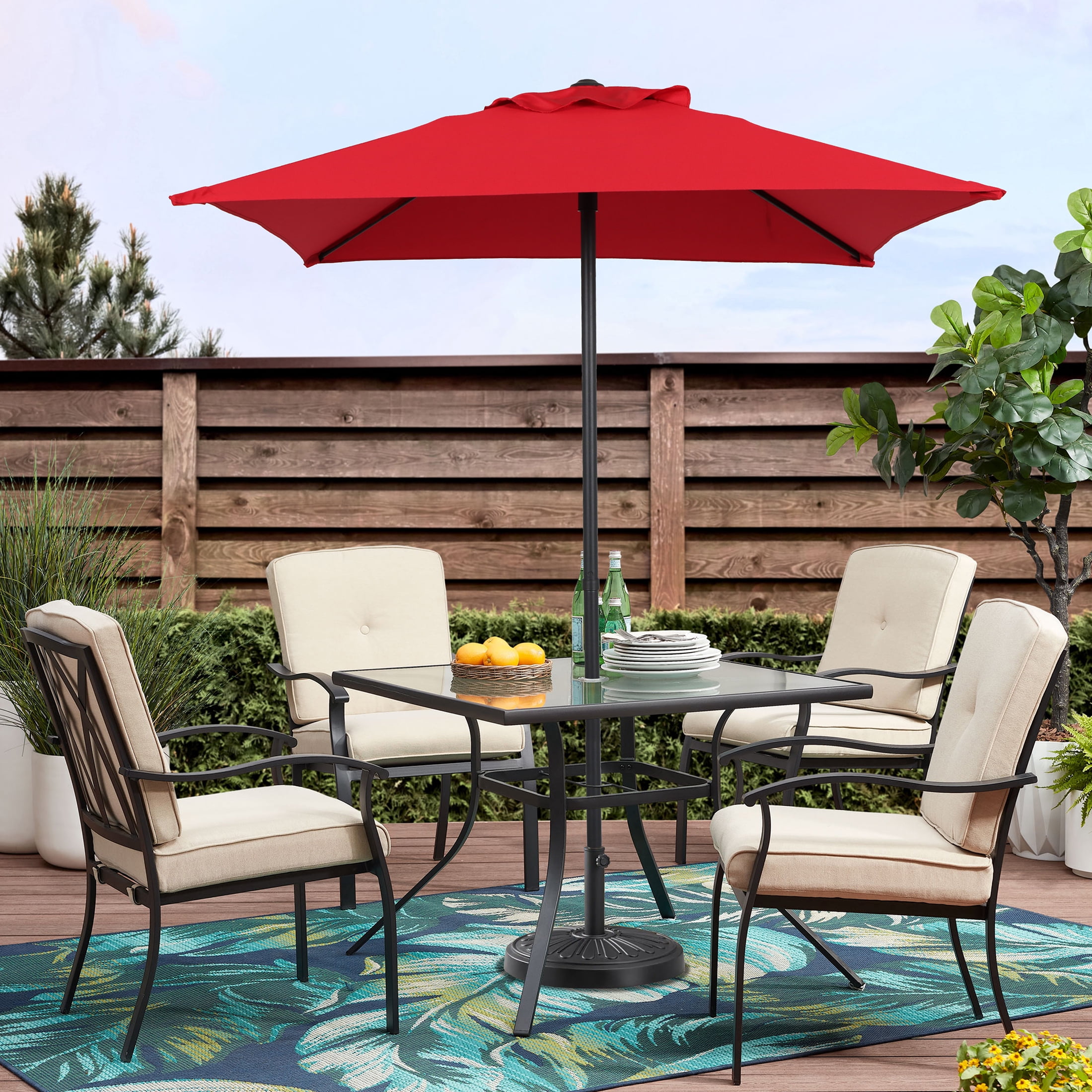 c-hopetree 7'5 outdoor patio furniture bistro cafe table umbrella C-Hopetree 7.5ft Outdoor Patio Umbrella with Solar LED Lights, Crank Tilt,  Suitable for Deck, Garden, Porch