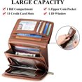 thumbnail image 2 of 1pcs Wallets for Women Trifold Ladies Wallet Credit Card Holder Coin Pocket with ID Window.,Brown, 2 of 8