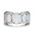 thumbnail image 4 of Sonducket Anillo gran piedra ovalada moda encanto joyería dedo accesorios Iris piedra de nacimiento mujeres boda compromiso propuesta Accesorios de disfraces Blanco 9 # Sonducket AP014923-05, 4 of 6