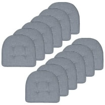 Houndstooth U-Shaped 16 x 17 Memory Foam Chair Pad Navy 12 Pack