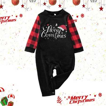 

Baby Infant Romper Jumpsuit Family Pajamas Plaid Sleepwear Christmas Matching Outfit Set