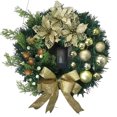 thumbnail image 3 of Harpi Christmas Wreaths for Front Door, Winter Decor Christmas Wreath Metal Wreath LED Warm Light Large Bow Christmas Decorations, 3 of 9