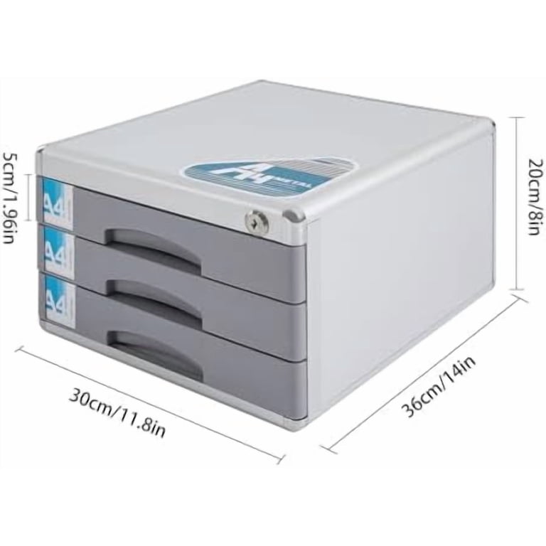 Bank Of Drawers 5 Tier Bamboo Office Document File Organizer Desktop ...