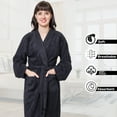 thumbnail image 2 of GOLD TEXTILES Premium Terry Cloth Robes for Women Lightweight Long Bathrobe, Adjustable Towel Robe Belt with Collar Large Long Black Pack of 6, 2 of 6