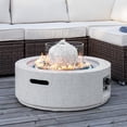 thumbnail image 2 of COSIEST Outdoor Round Terrazzo White Propane Fountain Fire Pit Table (Tank Outside), 2 of 7